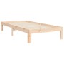 Bed frame with solid wood headboard 90x200 cm by vidaXL, Beds and slatted bases - Ref: Foro24-3193711, Price: 89,96 €, Discou...