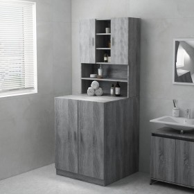 Waschmaschinenschrank in Sonoma-Grau 71x71,5x91,5 cm von vidaXL, Zubehör für Waschmaschinen und Trockner - Ref: Foro24-813195...