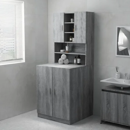 Waschmaschinenschrank in Sonoma-Grau 71x71,5x91,5 cm von vidaXL, Zubehör für Waschmaschinen und Trockner - Ref: Foro24-813195...