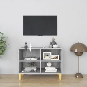 Mueble de TV patas madera maciza gris Sonoma 69,5x30x50 cm de vidaXL, Muebles TV - Ref: Foro24-813147, Precio: 38,39 €, Descu...