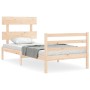 Bettgestell mit Massivholzkopfteil 90x200 cm von vidaXL, Betten und Lattenroste - Ref: Foro24-3195076, Preis: 86,08 €, Rabatt: %