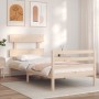Bed frame with solid wood headboard 90x200 cm by vidaXL, Beds and slatted bases - Ref: Foro24-3195076, Price: 86,08 €, Discou...