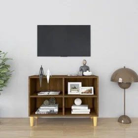 Mueble de TV patas madera maciza roble marrón 69,5x30x50 cm de vidaXL, Muebles TV - Ref: Foro24-813148, Precio: 38,19 €, Desc...