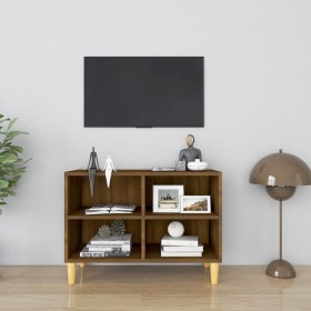 TV-Schrank, Beine aus Massivholz, braune Eiche, 69,5 x 30 x 50 cm von vidaXL, TV-Möbel - Ref: Foro24-813148, Preis: 38,66 €, ...