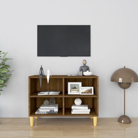 TV-Schrank, Beine aus Massivholz, braune Eiche, 69,5 x 30 x 50 cm von vidaXL, TV-Möbel - Ref: Foro24-813148, Preis: 38,66 €, ...