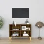 Mueble de TV patas madera maciza roble marrón 69,5x30x50 cm de vidaXL, Muebles TV - Ref: Foro24-813148, Precio: 38,19 €, Desc...