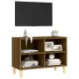 Mueble de TV patas madera maciza roble marrón 69,5x30x50 cm de vidaXL, Muebles TV - Ref: Foro24-813148, Precio: 38,19 €, Desc...