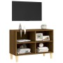 TV-Schrank, Beine aus Massivholz, braune Eiche, 69,5 x 30 x 50 cm von vidaXL, TV-Möbel - Ref: Foro24-813148, Preis: 38,66 €, ...