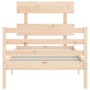 Bed frame with solid wood headboard 90x200 cm by vidaXL, Beds and slatted bases - Ref: Foro24-3195076, Price: 86,08 €, Discou...