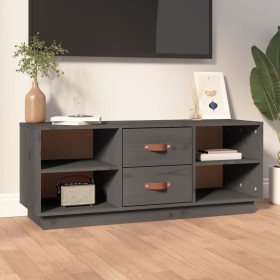 TV-Schrank aus massivem Kiefernholz, grau, 100 x 34 x 40 cm von vidaXL, TV-Möbel - Ref: Foro24-818227, Preis: 68,35 €, Rabatt: %