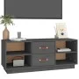 TV-Schrank aus massivem Kiefernholz, grau, 100 x 34 x 40 cm von vidaXL, TV-Möbel - Ref: Foro24-818227, Preis: 68,35 €, Rabatt: %