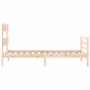 Bed frame with solid wood headboard 90x200 cm by vidaXL, Beds and slatted bases - Ref: Foro24-3195076, Price: 86,08 €, Discou...