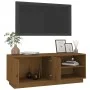 Mueble de TV madera maciza de pino marrón miel 105x34x40 cm de vidaXL, Muebles TV - Ref: Foro24-818223, Precio: 58,78 €, Desc...