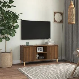 TV-Schrank, Beine aus Massivholz, Eiche braun, 103,5 x 35 x 50 cm von vidaXL, TV-Möbel - Ref: Foro24-813160, Preis: 71,62 €, ...