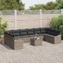 Conjunto de sofá de jardín 11 pcs Gris Poliratán