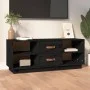 Solid black pine wood TV cabinet 100x34x40 cm by vidaXL, TV Furniture - Ref: Foro24-818229, Price: 65,62 €, Discount: %
