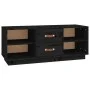Solid black pine wood TV cabinet 100x34x40 cm by vidaXL, TV Furniture - Ref: Foro24-818229, Price: 65,62 €, Discount: %
