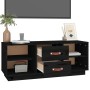 Massiver TV-Schrank aus schwarzem Kiefernholz, 100 x 34 x 40 cm von vidaXL, TV-Möbel - Ref: Foro24-818229, Preis: 65,62 €, Ra...
