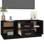 Solid black pine wood TV cabinet 100x34x40 cm by vidaXL, TV Furniture - Ref: Foro24-818229, Price: 65,62 €, Discount: %