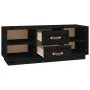 Solid black pine wood TV cabinet 100x34x40 cm by vidaXL, TV Furniture - Ref: Foro24-818229, Price: 65,62 €, Discount: %