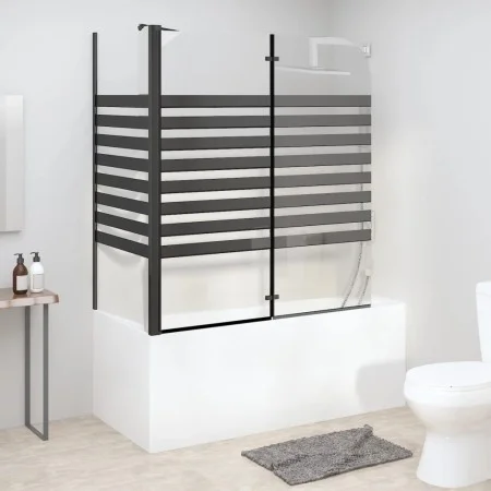 Mampara de baño a rayas vidrio templado 120x68x130 cm de vidaXL, Puertas de ducha - Ref: Foro24-151863, Precio: 232,88 €, Des...