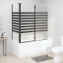Gestreifte Badezimmertrennwand aus gehärtetem Glas, 120 x 68 x 130 cm von vidaXL, Duschtüren - Ref: Foro24-151863, Preis: 217...
