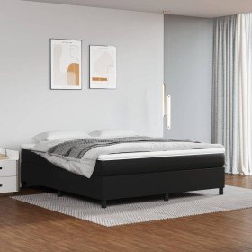 Cama box spring con colchón cuero sintético negro 180x200 cm en Camas y somieres | Comprar online en Foro24