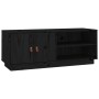 TV-Ständer aus massivem Kiefernholz schwarz 105x34x40 cm von vidaXL, TV-Möbel - Ref: Foro24-818224, Preis: 74,68 €, Rabatt: %