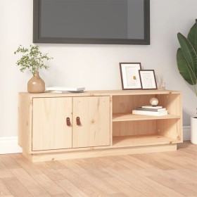 Mueble de TV de madera maciza de pino 105x34x40 cm
