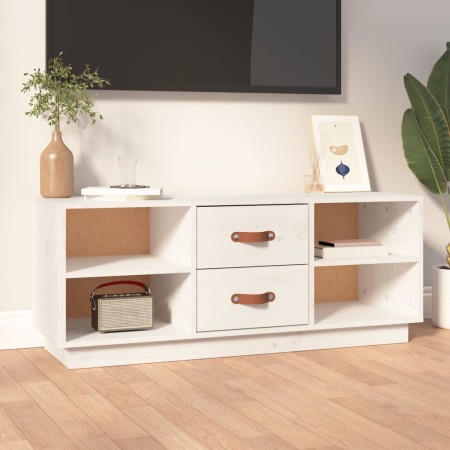 TV-Ständer aus massivem Kiefernholz weiß 100x34x40 cm von vidaXL, TV-Möbel - Ref: Foro24-818226, Preis: 72,35 €, Rabatt: %