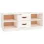 TV-Ständer aus massivem Kiefernholz weiß 100x34x40 cm von vidaXL, TV-Möbel - Ref: Foro24-818226, Preis: 71,66 €, Rabatt: %
