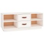TV-Ständer aus massivem Kiefernholz weiß 100x34x40 cm von vidaXL, TV-Möbel - Ref: Foro24-818226, Preis: 72,35 €, Rabatt: %