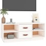 TV-Ständer aus massivem Kiefernholz weiß 100x34x40 cm von vidaXL, TV-Möbel - Ref: Foro24-818226, Preis: 72,35 €, Rabatt: %