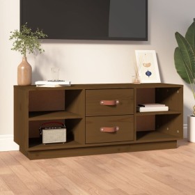 TV-Schrank aus massivem Kiefernholz, honigbraun, 100 x 34 x 40 cm von vidaXL, TV-Möbel - Ref: Foro24-818228, Preis: 85,22 €, ...