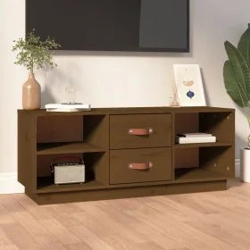 TV-Schrank aus massivem Kiefernholz, honigbraun, 100 x 34 x 40 cm von vidaXL, TV-Möbel - Ref: Foro24-818228, Preis: 71,66 €, ...