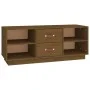 Solid pine wood TV cabinet honey brown 100x34x40 cm by vidaXL, TV Furniture - Ref: Foro24-818228, Price: 71,66 €, Discount: %