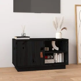 TV-Ständer aus massivem Kiefernholz 70x34x40 cm schwarz 70x34x40 cm von vidaXL, TV-Möbel - Ref: Foro24-818239, Preis: 53,47 €...