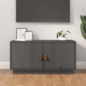 TV-Ständer aus massivem Kiefernholz grau 80x34x40 cm von vidaXL, TV-Möbel - Ref: Foro24-818232, Preis: 51,52 €, Rabatt: %