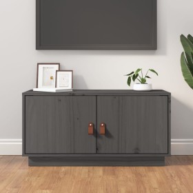 TV-Ständer aus massivem Kiefernholz grau 80x34x40 cm von vidaXL, TV-Möbel - Ref: Foro24-818232, Preis: 61,27 €, Rabatt: %