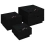 Storage boxes with lid 3 pcs solid black pine wood by vidaXL, Lockers and storage cabinets - Ref: Foro24-818249, Price: 99,80...