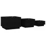 Storage boxes with lid 3 pcs solid black pine wood by vidaXL, Lockers and storage cabinets - Ref: Foro24-818249, Price: 99,80...