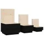Storage boxes with lid 3 pcs solid black pine wood by vidaXL, Lockers and storage cabinets - Ref: Foro24-818249, Price: 99,80...