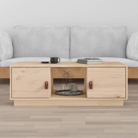 Mesa de centro de madera maciza de pino 100x50x35 cm