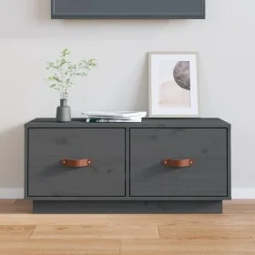 TV-Schrank aus massivem Kiefernholz, grau, 80 x 34 x 35 cm von vidaXL, TV-Möbel - Ref: Foro24-818242, Preis: 57,41 €, Rabatt: %