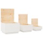 Storage boxes with lid 3 pcs solid white pine wood by vidaXL, Lockers and storage cabinets - Ref: Foro24-818246, Price: 107,6...