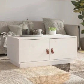 Weißer Couchtisch aus massivem Kiefernholz 80x50x35 cm von vidaXL, Couchtisch - Ref: Foro24-818251, Preis: 79,27 €, Rabatt: %