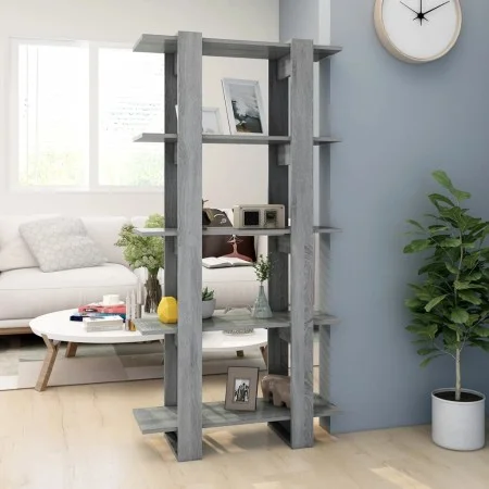 Estantería madera contrachapada gris Sonoma 80x30x160 cm de vidaXL, Librerías y estanterías - Ref: Foro24-813573, Precio: 64,...