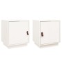 Mesitas de noche 2 uds madera maciza pino blanco 40x34x45 cm de vidaXL, Mesitas de noche - Ref: Foro24-818278, Precio: 68,05 ...