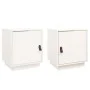 Mesitas de noche 2 uds madera maciza pino blanco 40x34x45 cm de vidaXL, Mesitas de noche - Ref: Foro24-818278, Precio: 67,48 ...