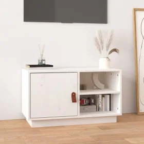 Mueble de TV de madera maciza de pino blanco 70x34x40 cm de vidaXL, Muebles TV - Ref: Foro24-818236, Precio: 65,03 €, Descuen...